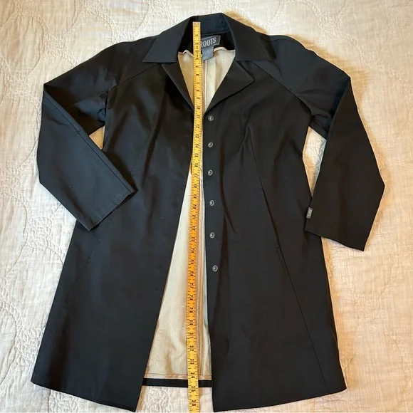 Roots Modern Black Trench / lightweight jacket / rain coat- women’s M - Picture 2 of 9